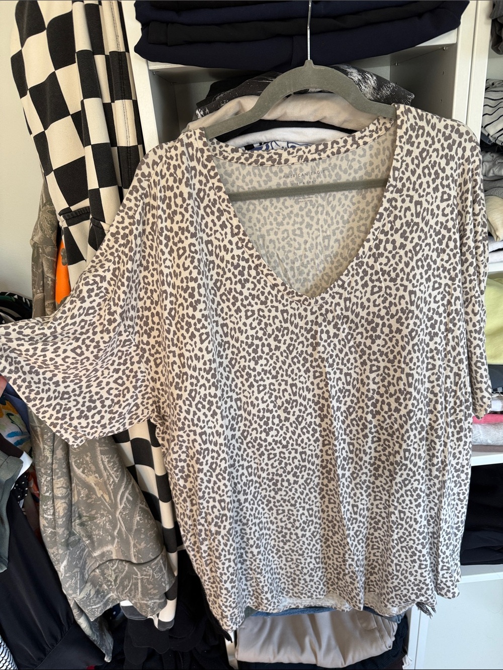AE Soft & Sexy Leopard V-Neck Tunic